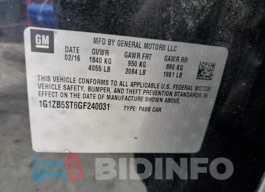1G1ZB5ST6GF240031 Photo# 13