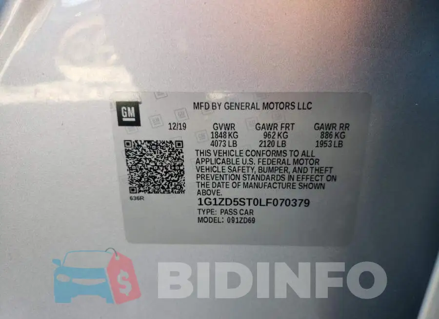 1G1ZD5ST0LF070379 Photo# 12