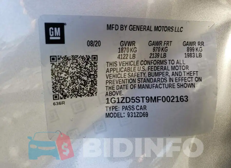 1G1ZD5ST9MF002163 Photo# 12