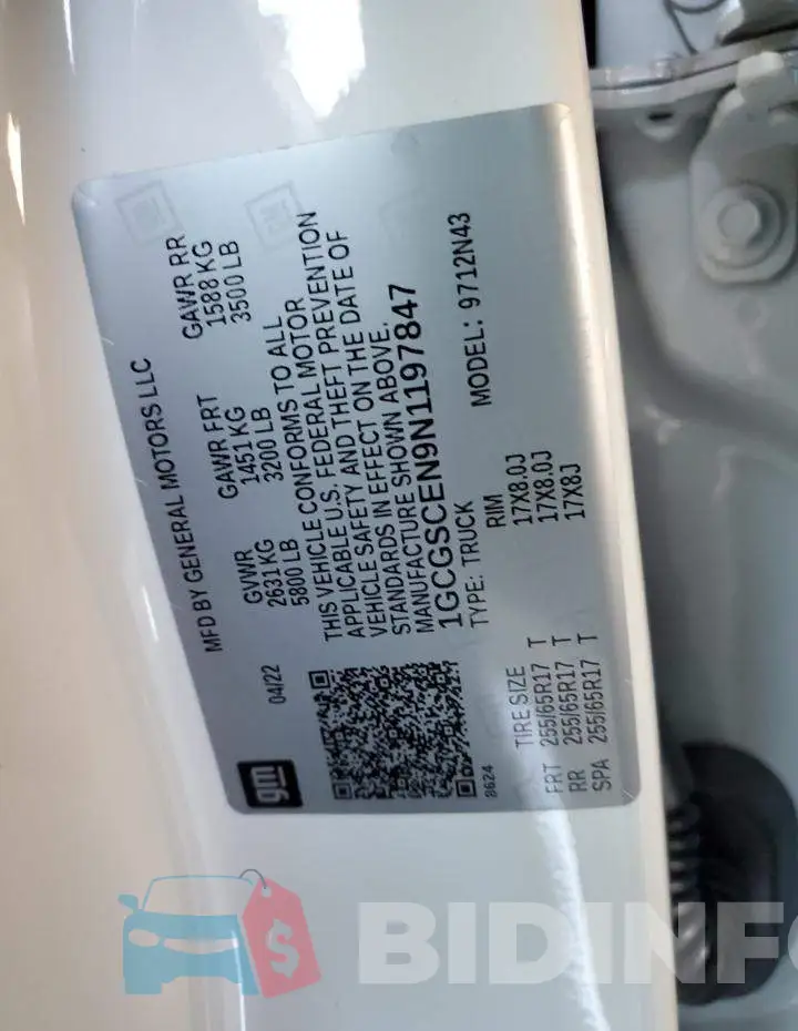 1GCGSCEN9N1197847 Photo# 12
