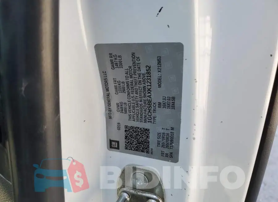 1GCHSBEAXK1231852 Photo# 13