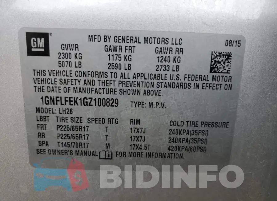 1GNFLFEK1GZ100829 Photo# 13