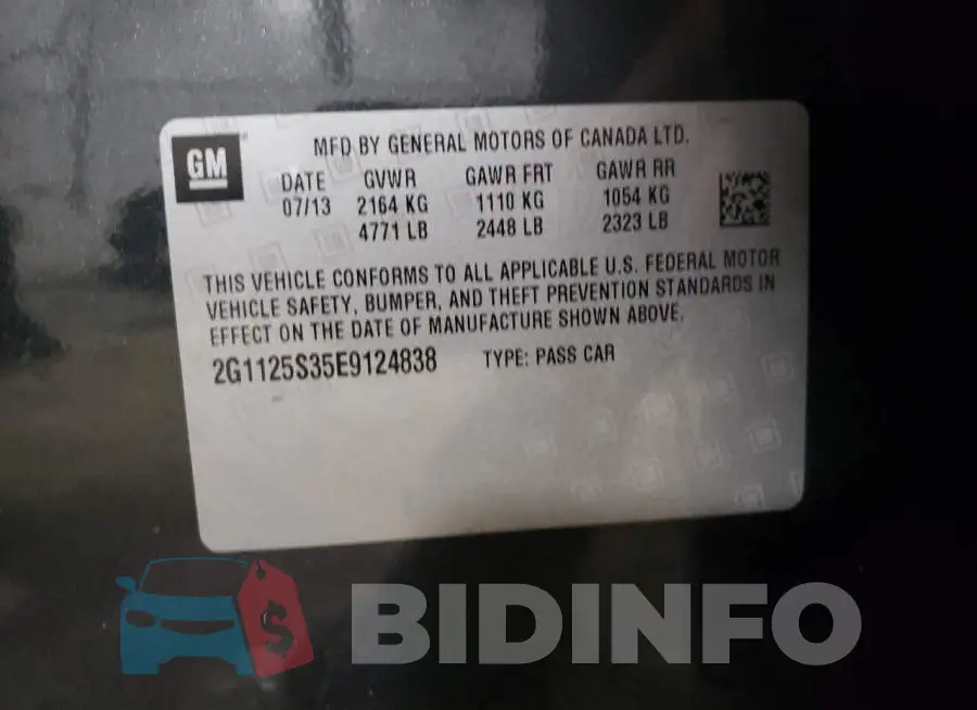 2G1125S35E9124838 Photo# 12
