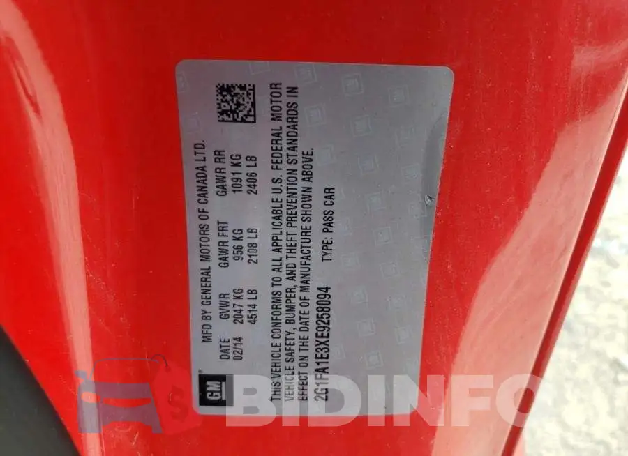 2G1FA1E3XE9258094 Photo# 12