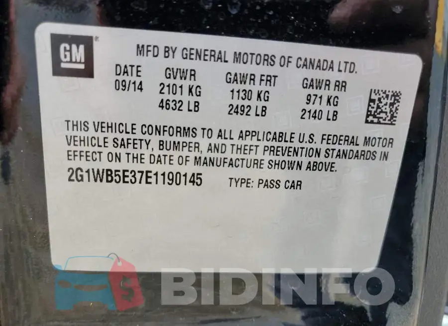 2G1WB5E37E1190145 Photo# 12
