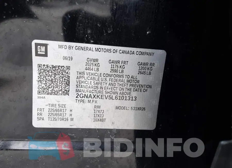2GNAXKEV5L6101313 Photo# 13
