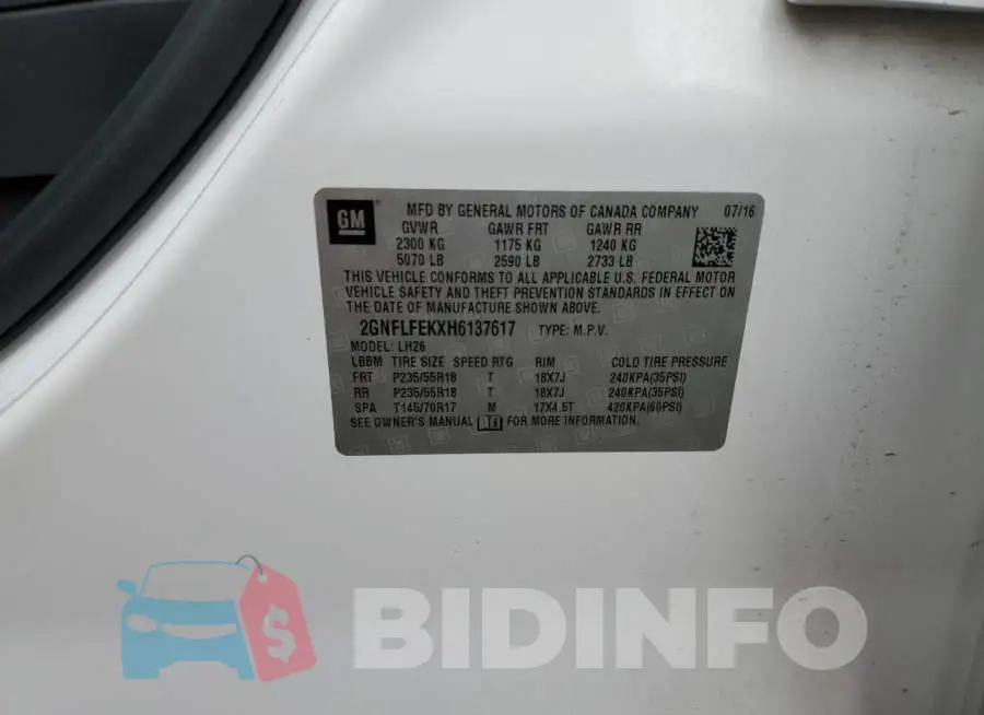 2GNFLFEKXH6137617 Photo# 13