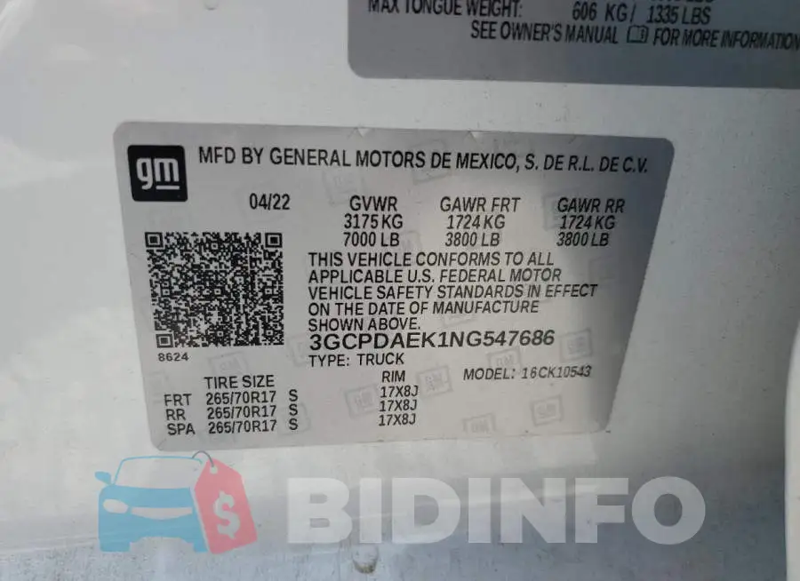 3GCPDAEK1NG547686 Photo# 12