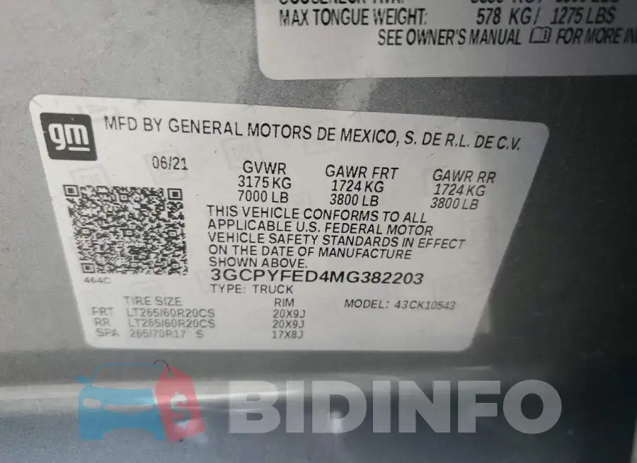 3GCPYFED4MG382203 Photo# 12