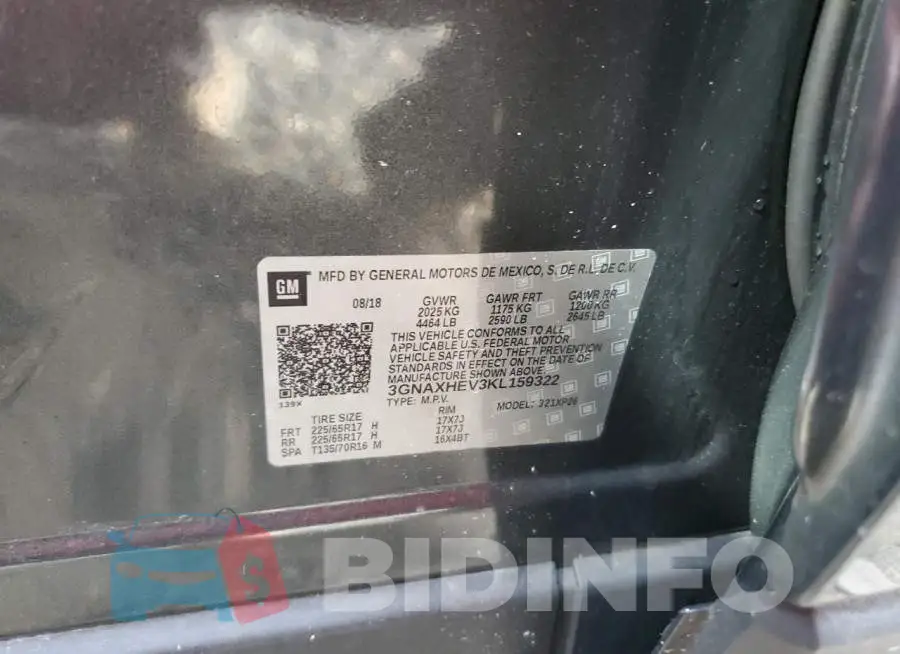 3GNAXHEV3KL159322 Photo# 12
