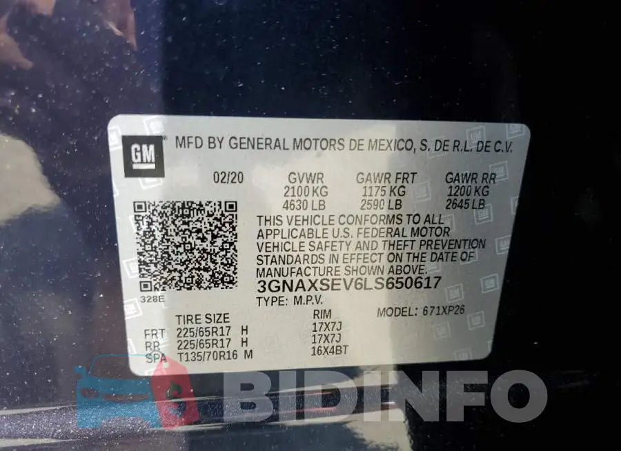 3GNAXSEV6LS650617 Photo# 13