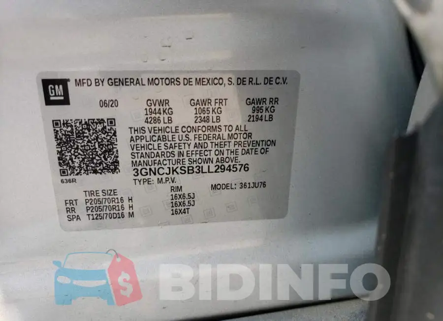 3GNCJKSB3LL294576 Photo# 13