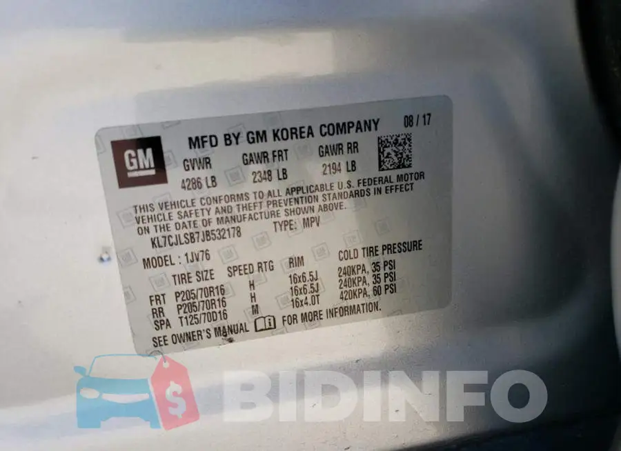 KL7CJLSB7JB532178 Photo# 12