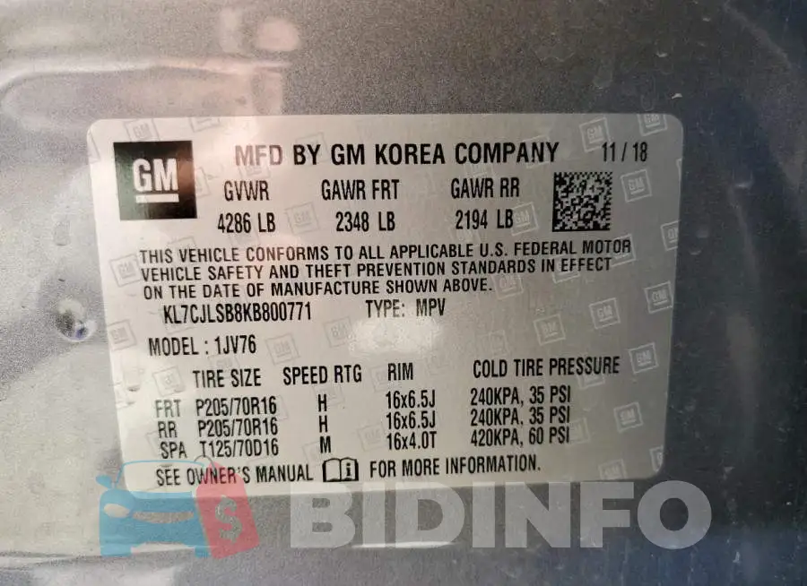 KL7CJLSB8KB800771 Photo# 13