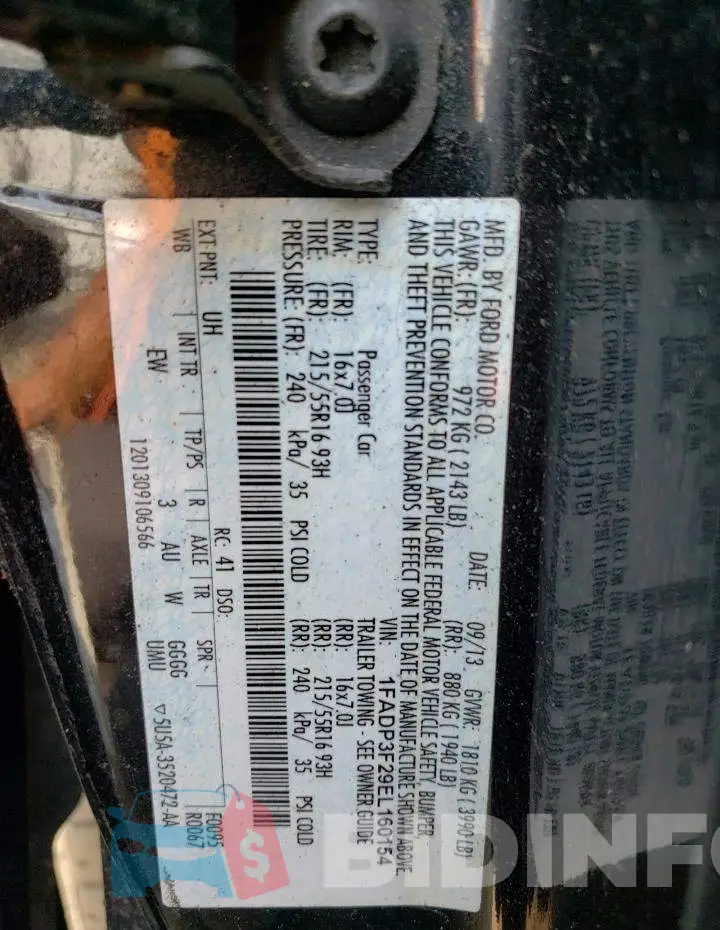 1FADP3F29EL160154 Photo# 12