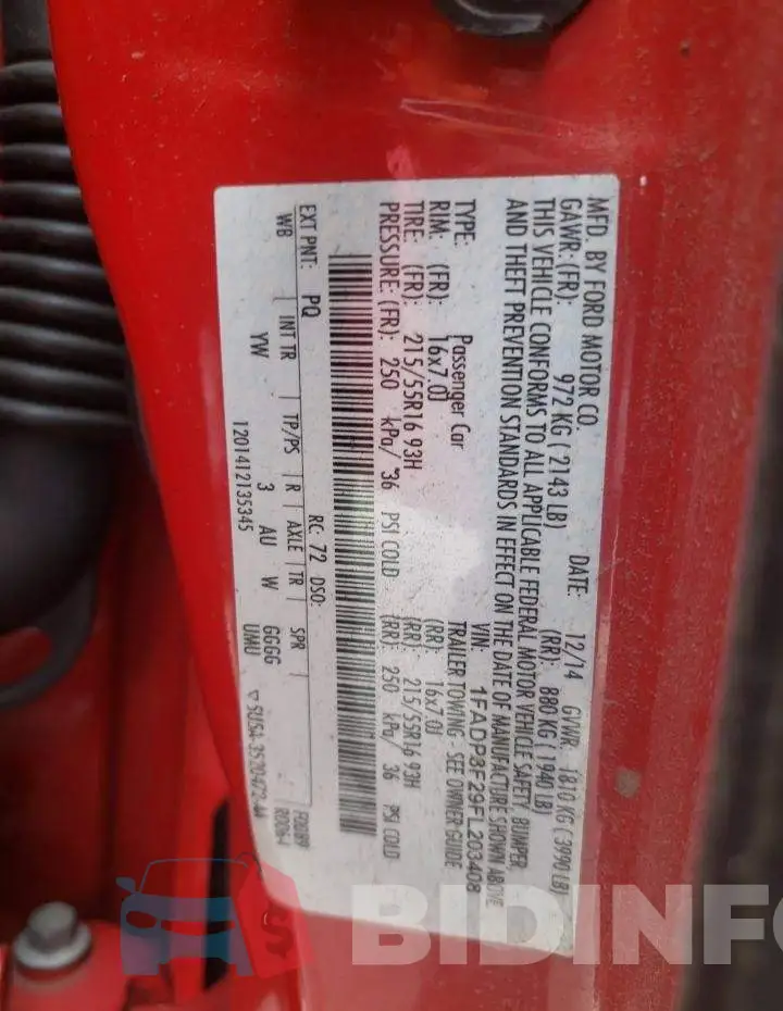1FADP3F29FL203408 Photo# 13