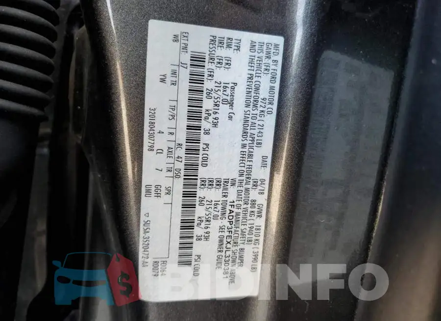 1FADP3FEXJL330381 Photo# 12