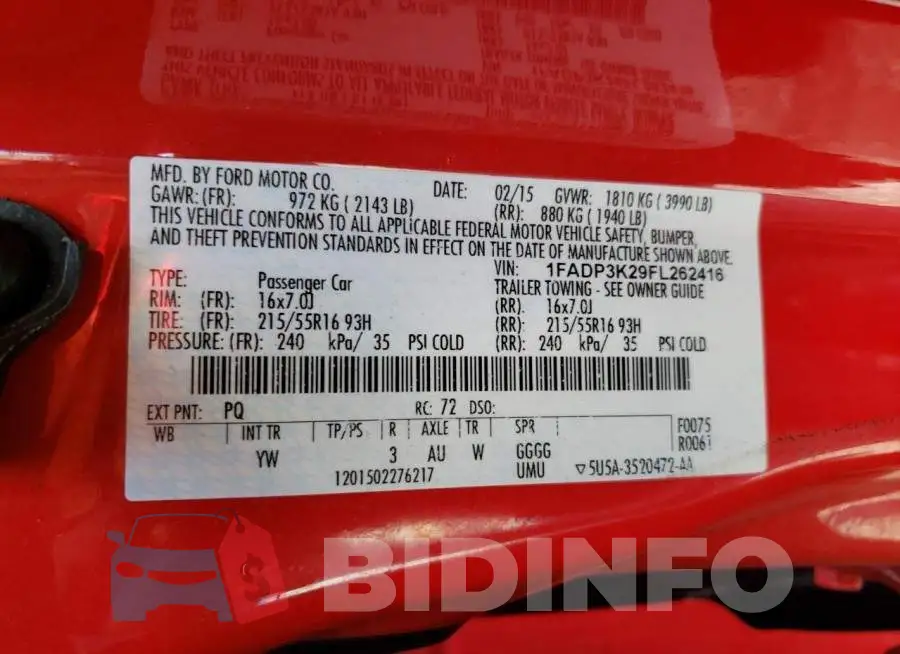 1FADP3K29FL262416 Photo# 12