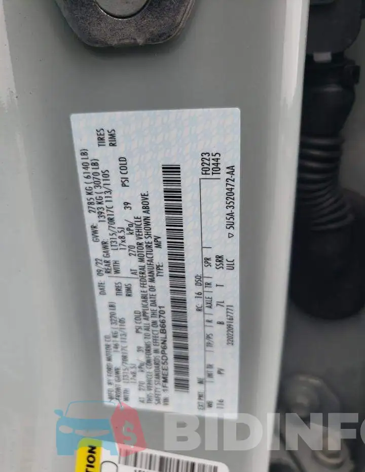 1FMEE5DP6NLB66701 Photo# 13