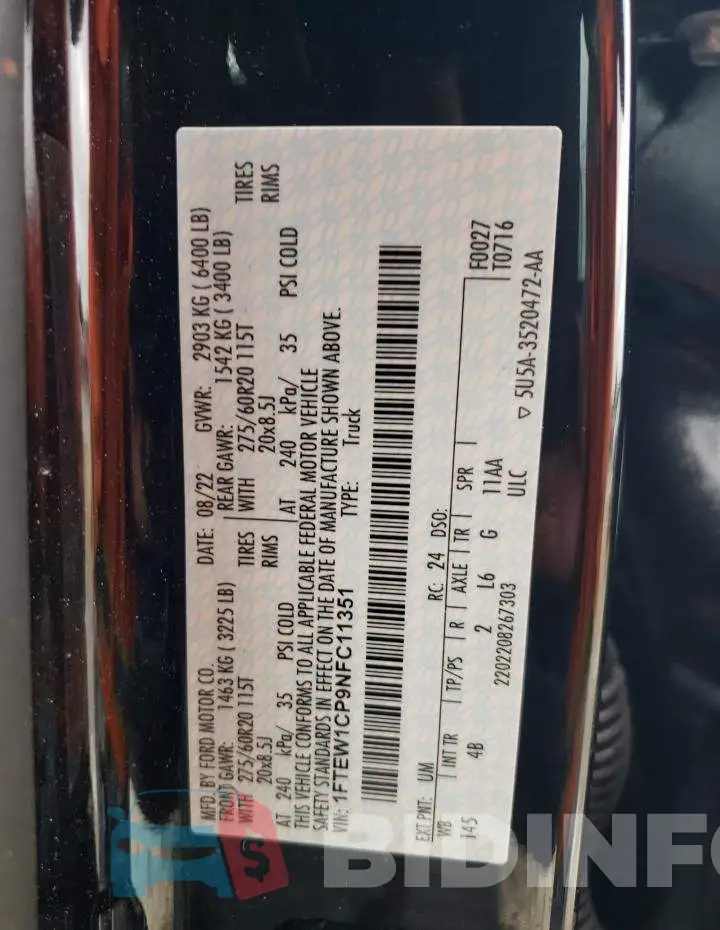1FTEW1CP9NFC11351 Photo# 12