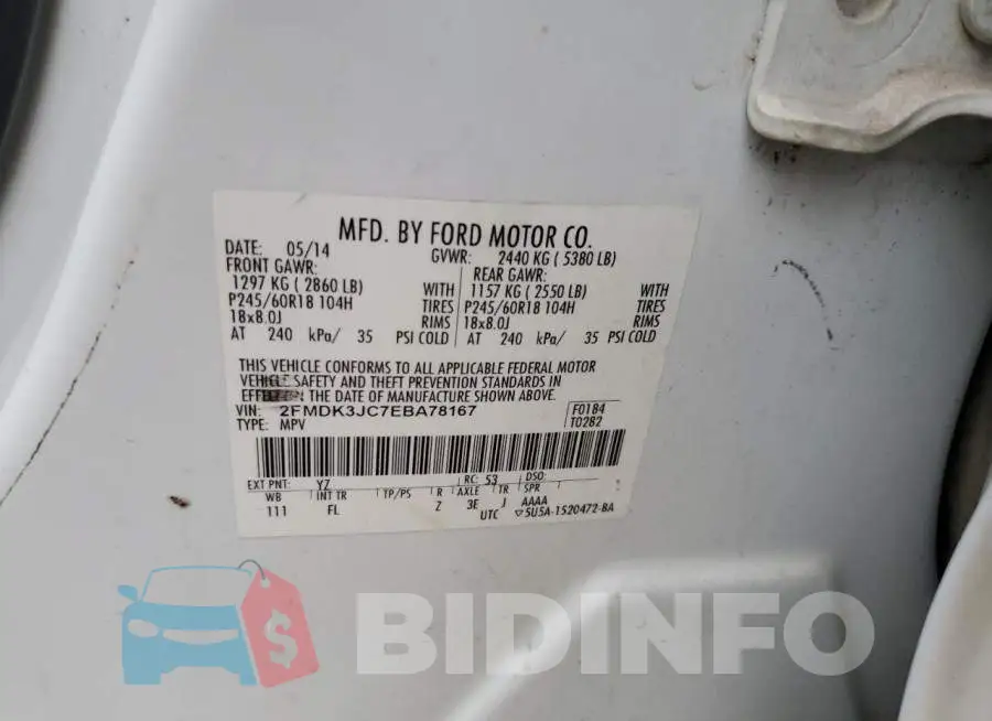 2FMDK3JC7EBA78167 Photo# 12