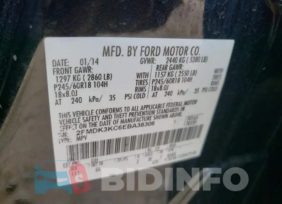 2FMDK3KC6EBA38306 Photo# 12