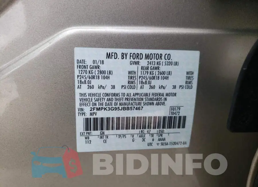 2FMPK3G95JBB57467 Photo# 13