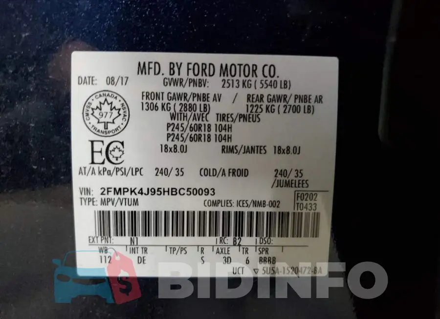 2FMPK4J95HBC50093 Photo# 13