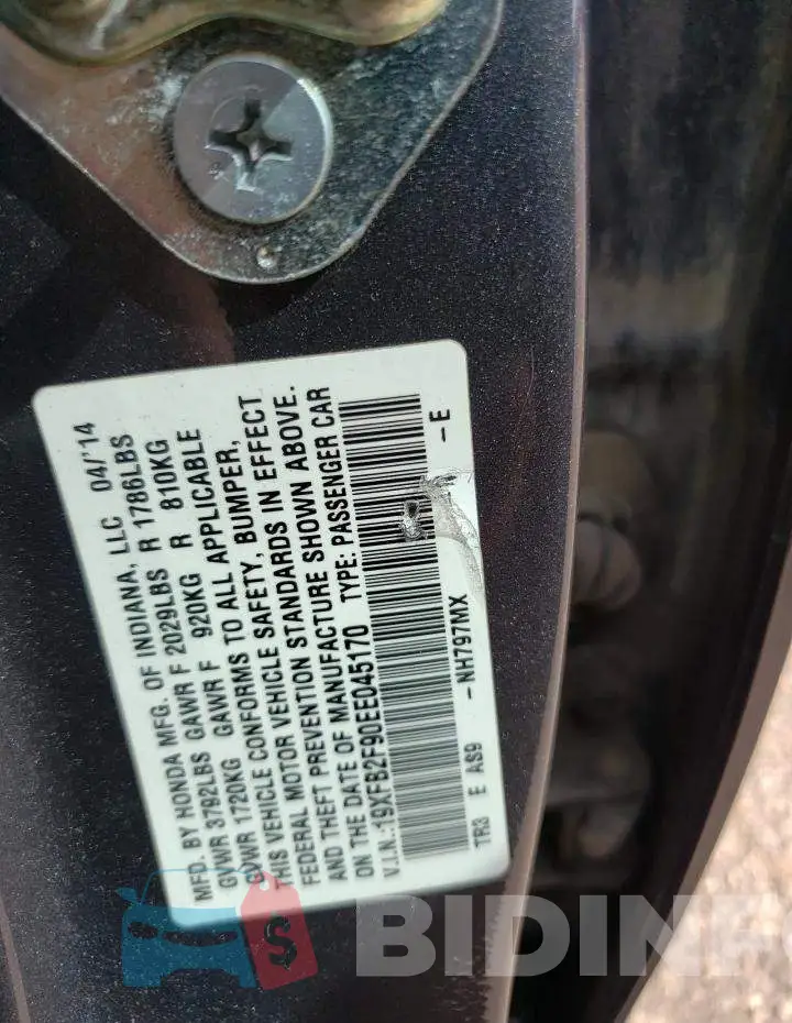 19XFB2F90EE045170 Photo# 12
