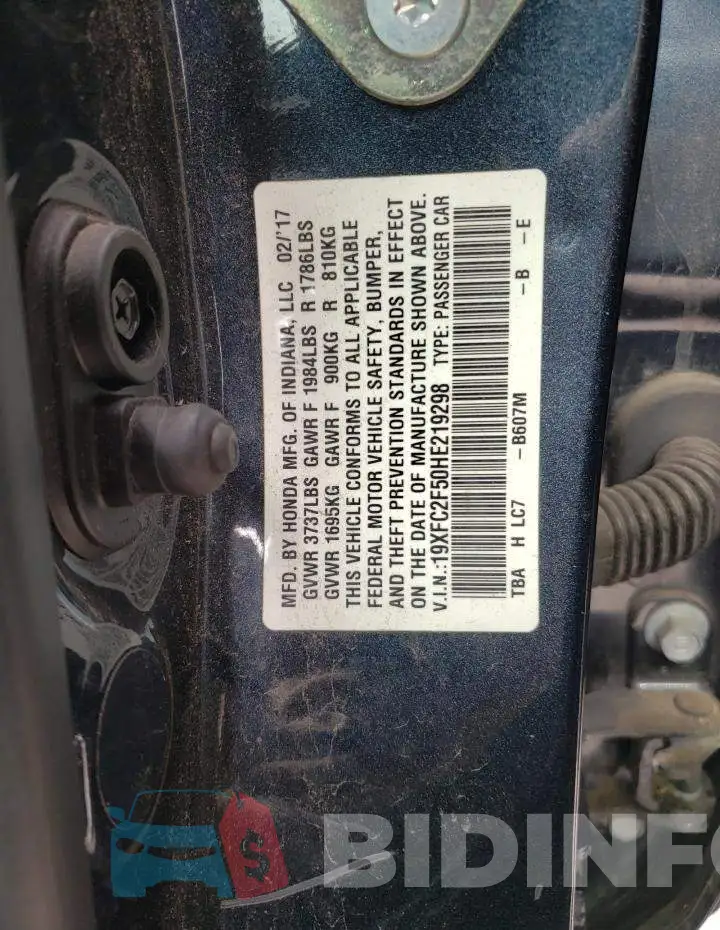 19XFC2F50HE219298 Photo# 12