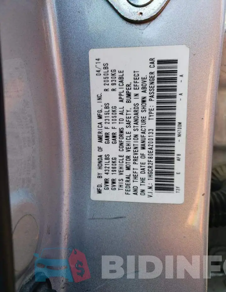 1HGCR2F80EA200133 Photo# 12