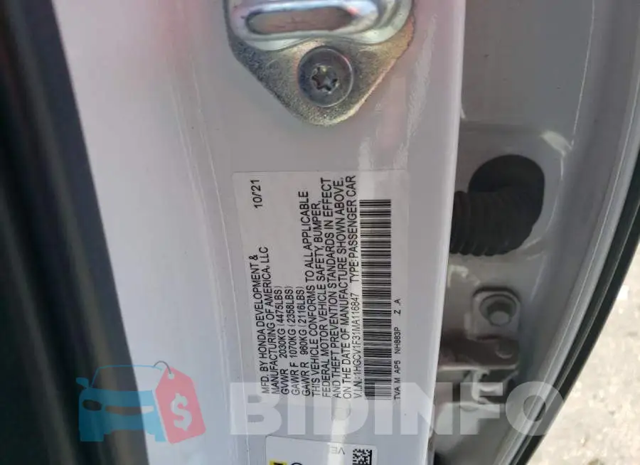 1HGCV1F31MA116847 Photo# 12