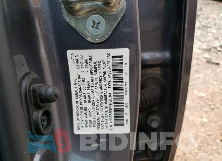 2HGFB2F54FH520341 Photo# 12