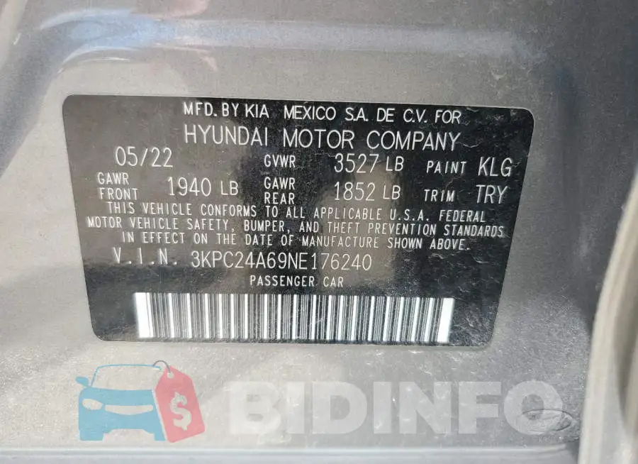 3KPC24A69NE176240 Photo# 12