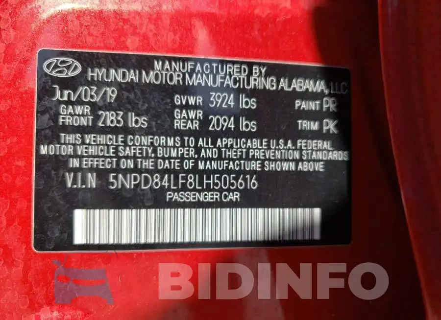 5NPD84LF8LH505616 Photo# 13