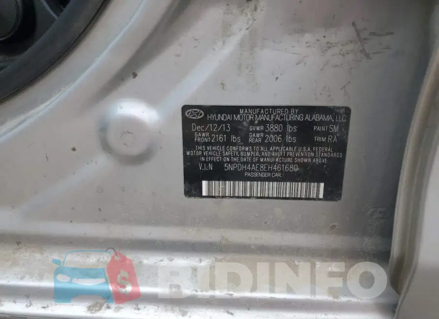 5NPDH4AE8EH461680 Photo# 12