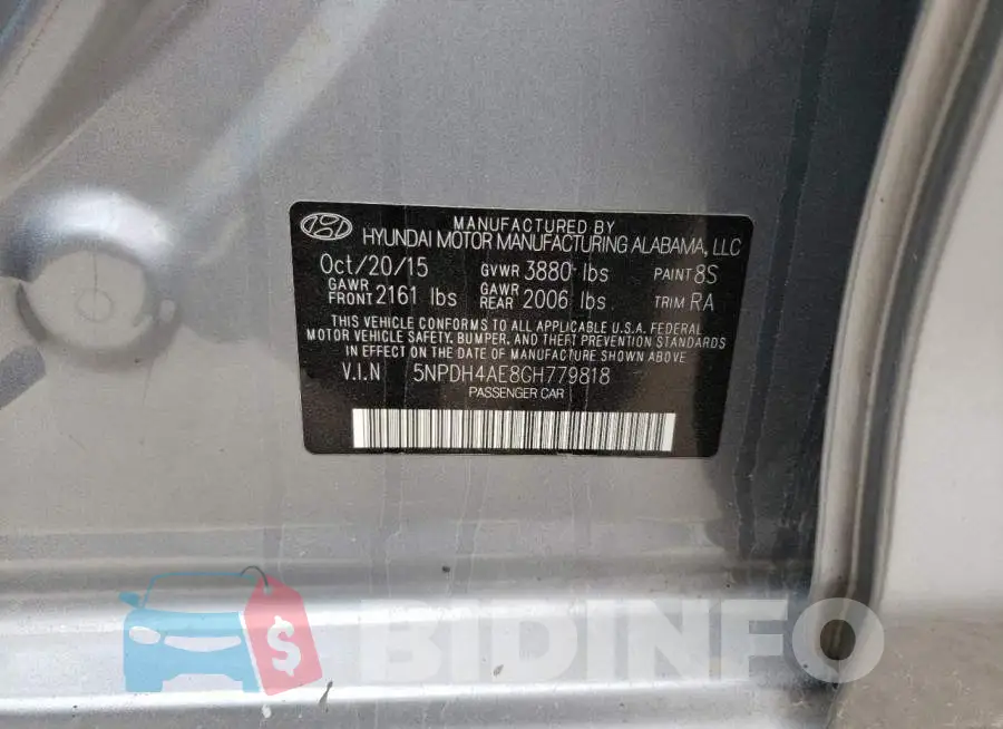 5NPDH4AE8GH779818 Photo# 12