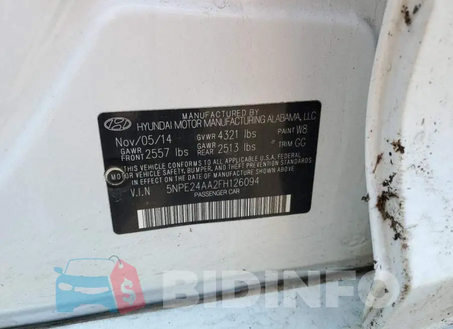 5NPE24AA2FH126094 Photo# 13