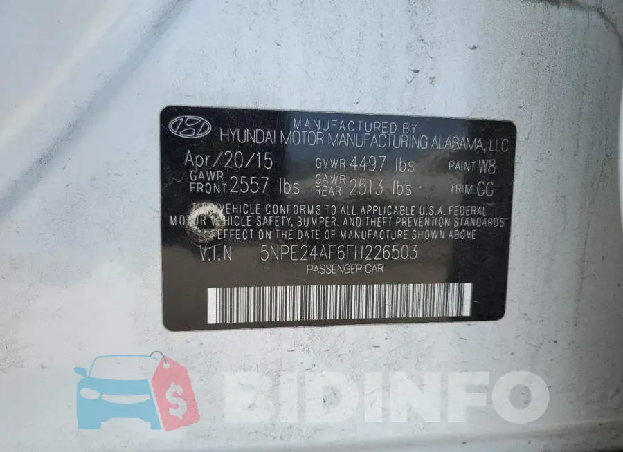 5NPE24AF6FH226503 Photo# 12