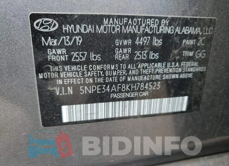5NPE34AF8KH784523 Photo# 12