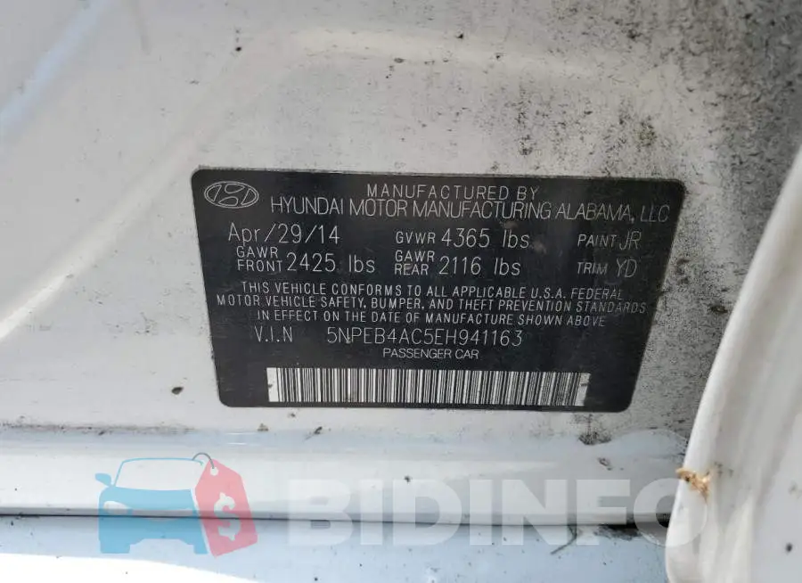 5NPEB4AC5EH941163 Photo# 12