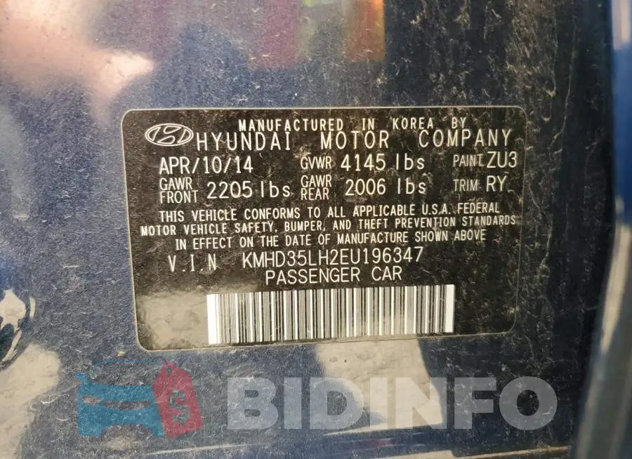 KMHD35LH2EU196347 Photo# 12