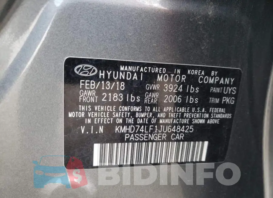 KMHD74LF1JU648425 Photo# 12