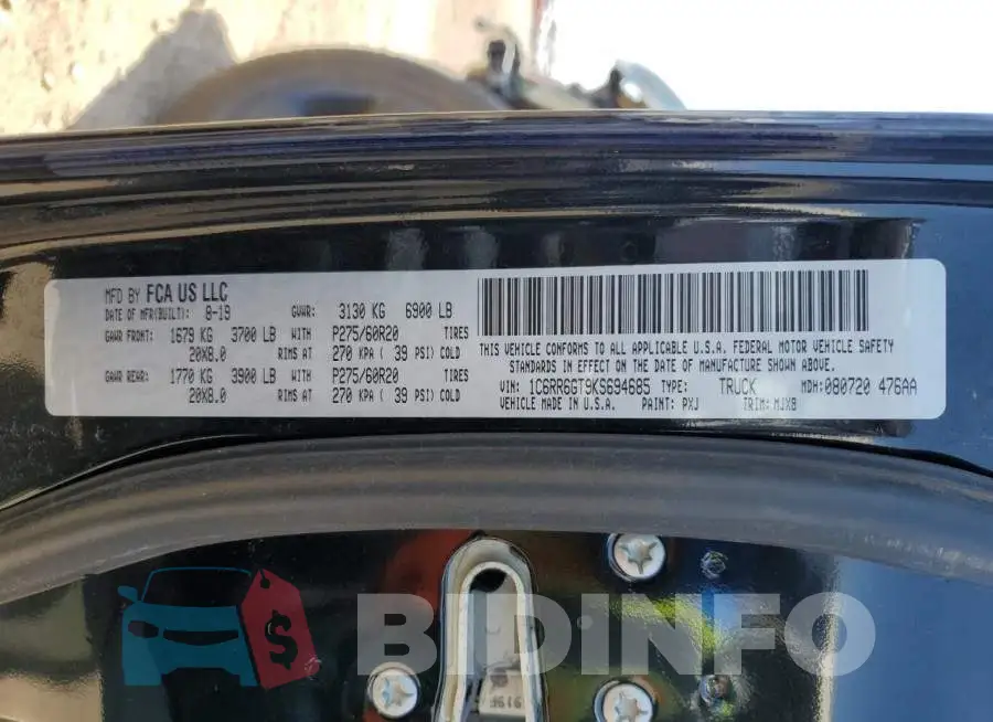 1C6RR6GT9KS694685 Photo# 12