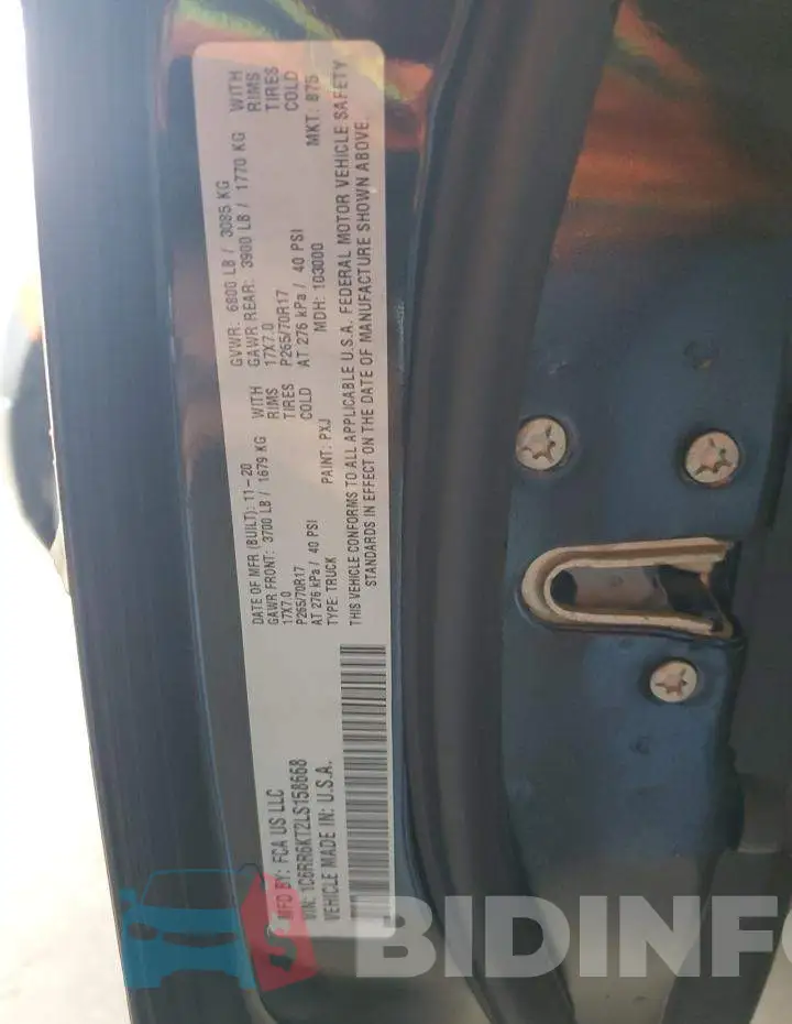 1C6RR6KT2LS158668 Photo# 12