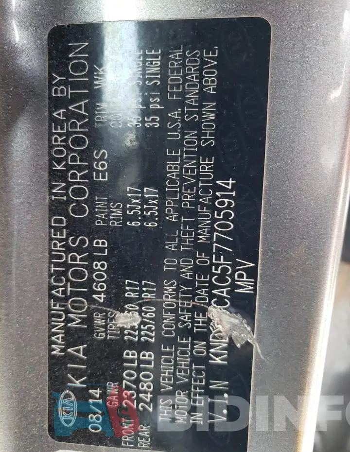 KNDPBCAC5F7705914 Photo# 12