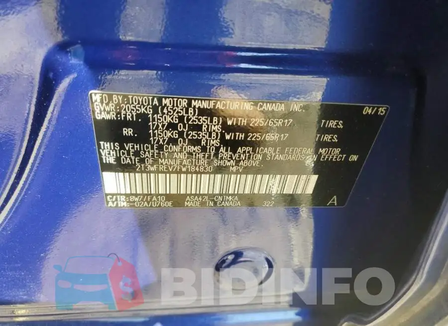 2T3WFREV7FW184830 Photo# 13