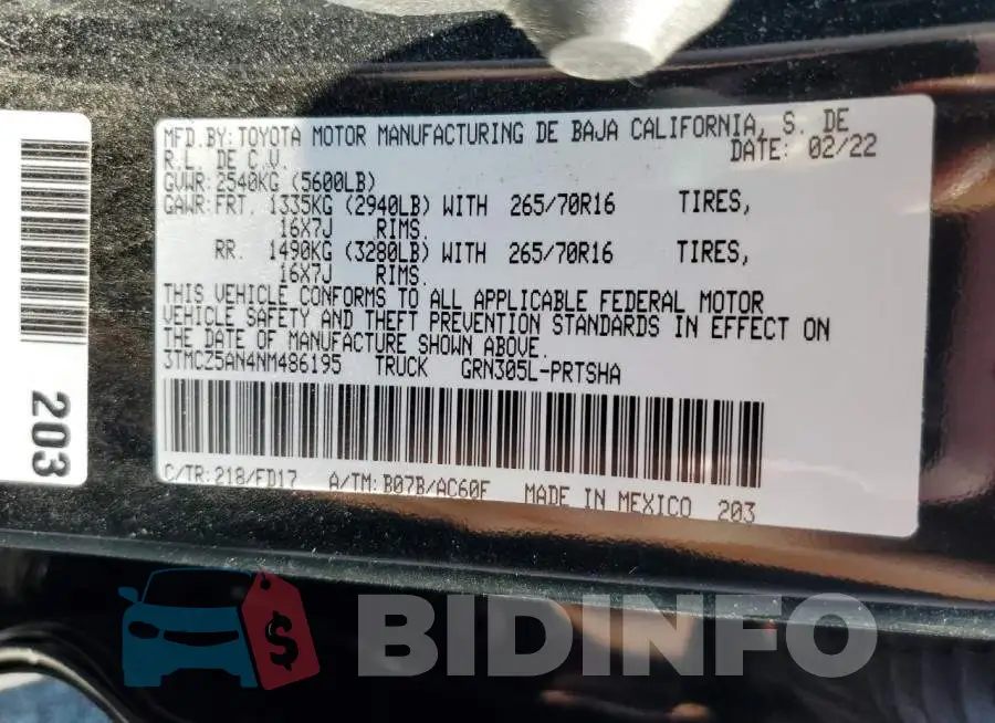 3TMCZ5AN4NM486195 Photo# 13