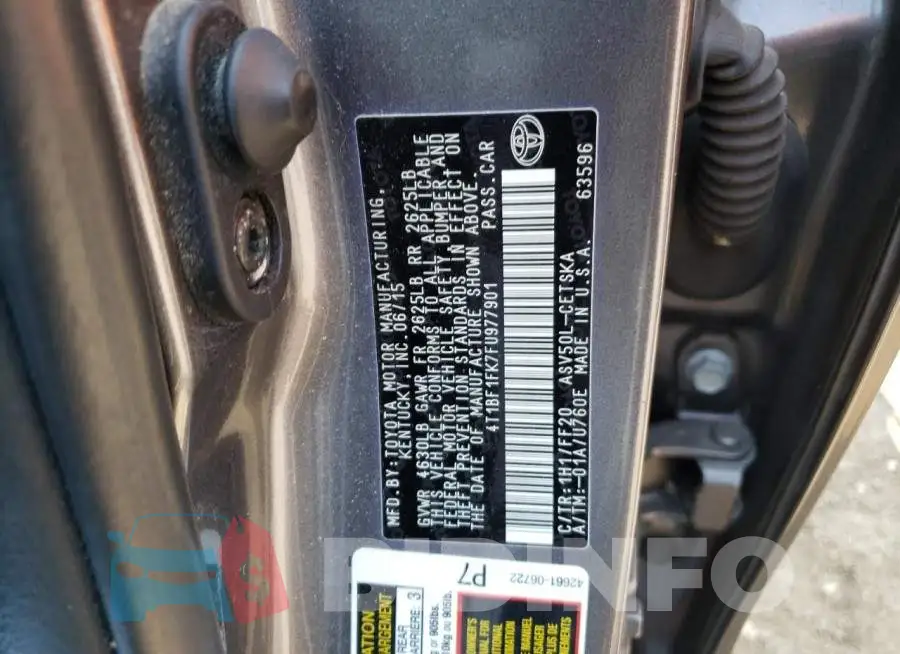 4T1BF1FK7FU977901 Photo# 12