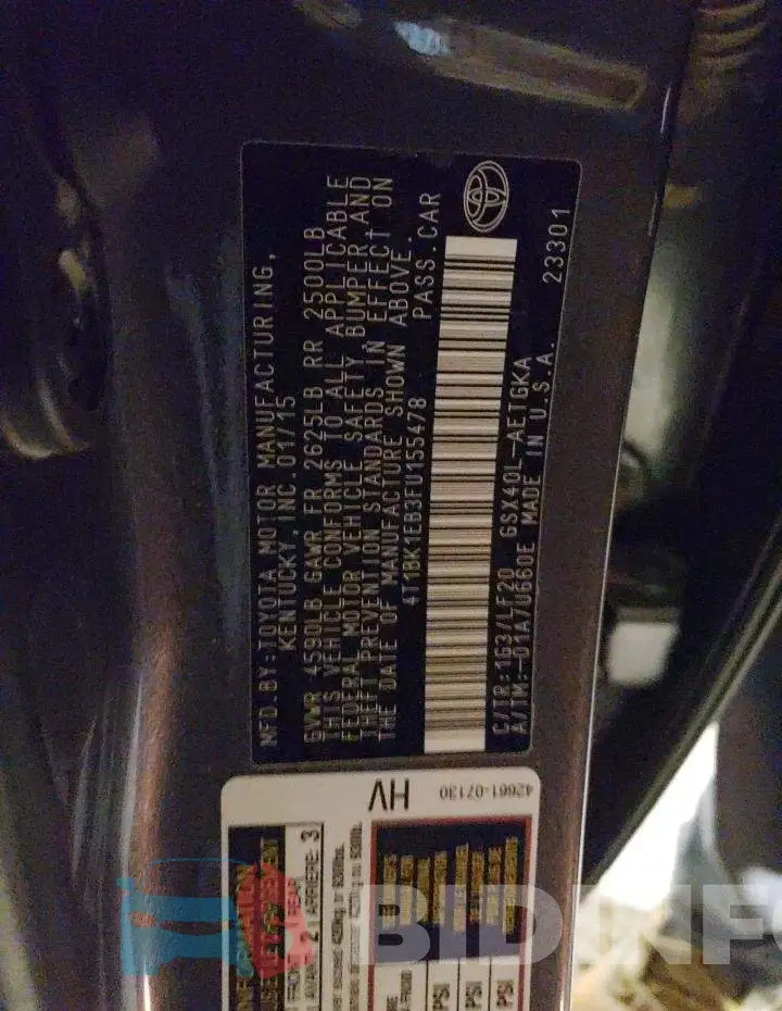 4T1BK1EB3FU155478 Photo# 12